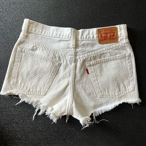 Levi’s 501 High-Rise White Denim Shorts